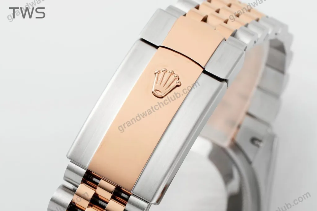 Super Clone Rolex Datejust Slate Diamond Dial 126281RBR-0011 36 mm — on leather display