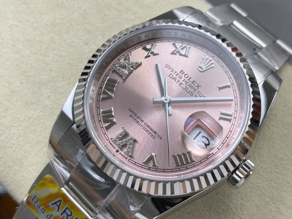 Super Clone Rolex Datejust Pink Roman Dial 126234-0032 36 mm – Swiss SuperClone