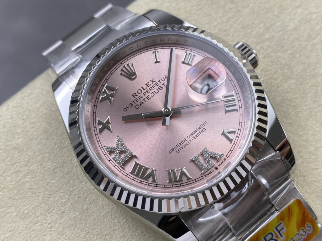 Super Clone Rolex Datejust Pink Roman Dial 126234-0032 36 mm – Swiss SuperClone