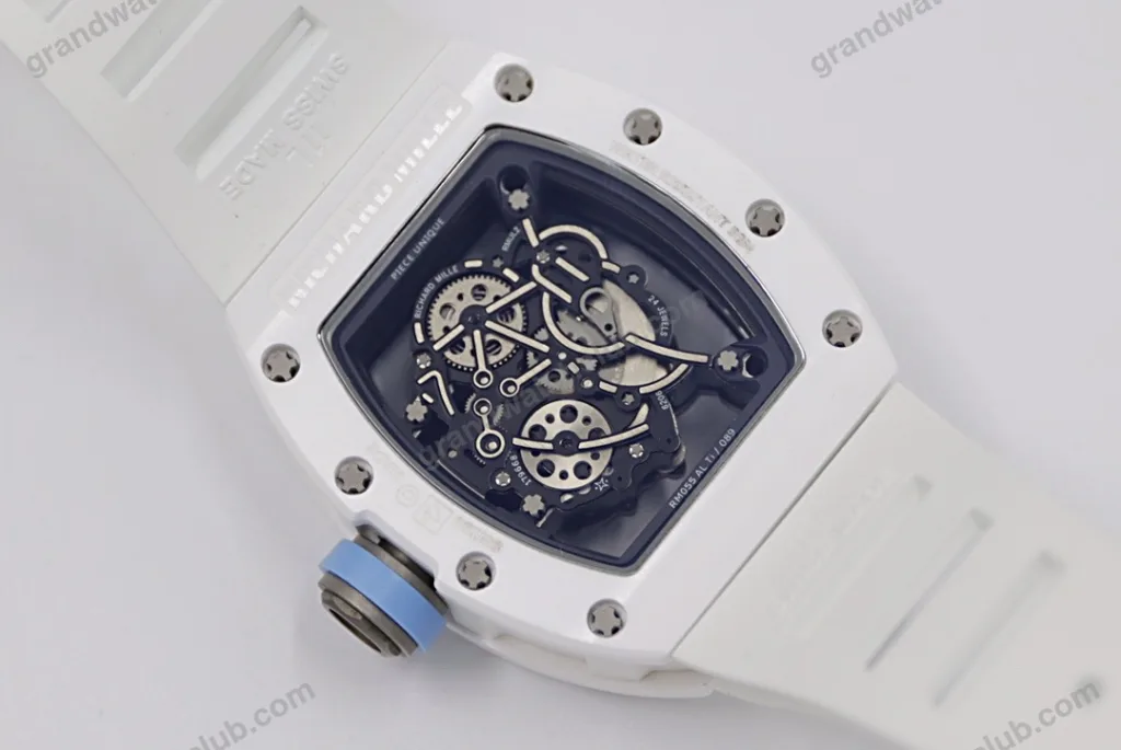 Super Clone Richard Mille RM 55 Richard Mille BLUE 42mm Ceramic
