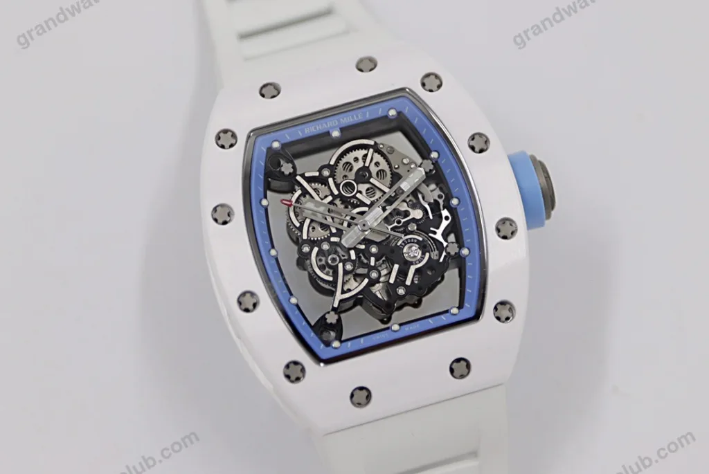 Super Clone Richard Mille RM 55 Richard Mille BLUE 42mm Ceramic