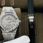 Super Clone Audemars Piguet Royal Oak 15400ST 41mm Full Moissanite Hongkong – Customize Diamod – Swiss SuperClone