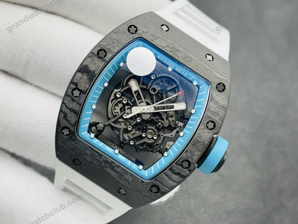 Super Clone Richard Mille RM 55 Richard Mille Asia Manual Winding Bubba Watson Carbon
