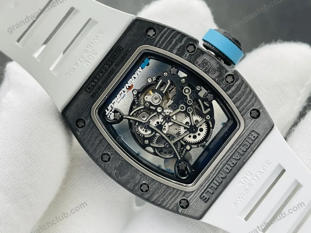 Super Clone Richard Mille RM 55 Richard Mille Asia Manual Winding Bubba Watson Carbon