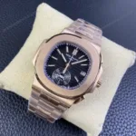 Super Clone Patek Philippe Nautilus Chronograph 5980/1R-001 40mm Black-Gray Dial Rose Gold – Swiss SuperClone