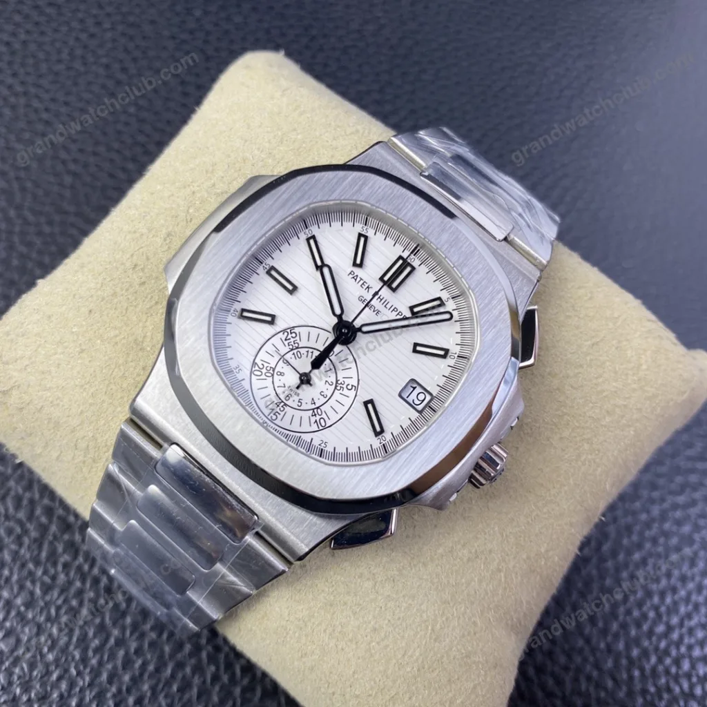 Super Clone Patek Philippe Nautilus Chronograph 5980/1A-019 40.5mm White Dial – Swiss SuperClone