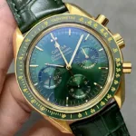 Super Clone Omega Speedmaster Moonwatch Professional 42mm 310.63.42.50.10.001 Green Dial Yellow Gold – Swiss SuperClone