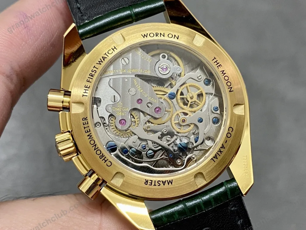 Super Clone Omega Speedmaster Moonwatch Professional 42mm 310.63.42.50.10.001 Green Dial Yellow Gold – Swiss SuperClone