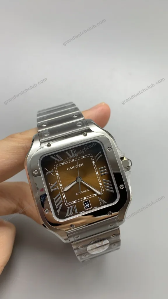 Super Clone Cartier Santos De Cartier Chocolate Dial WSSA0065 35.5mm – Swiss SuperClone