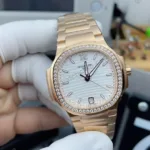 Super Clone Patek Philippe Nautilus 7118/1R-011 32.5mm White Dial Rose Gold – Swiss SuperClone