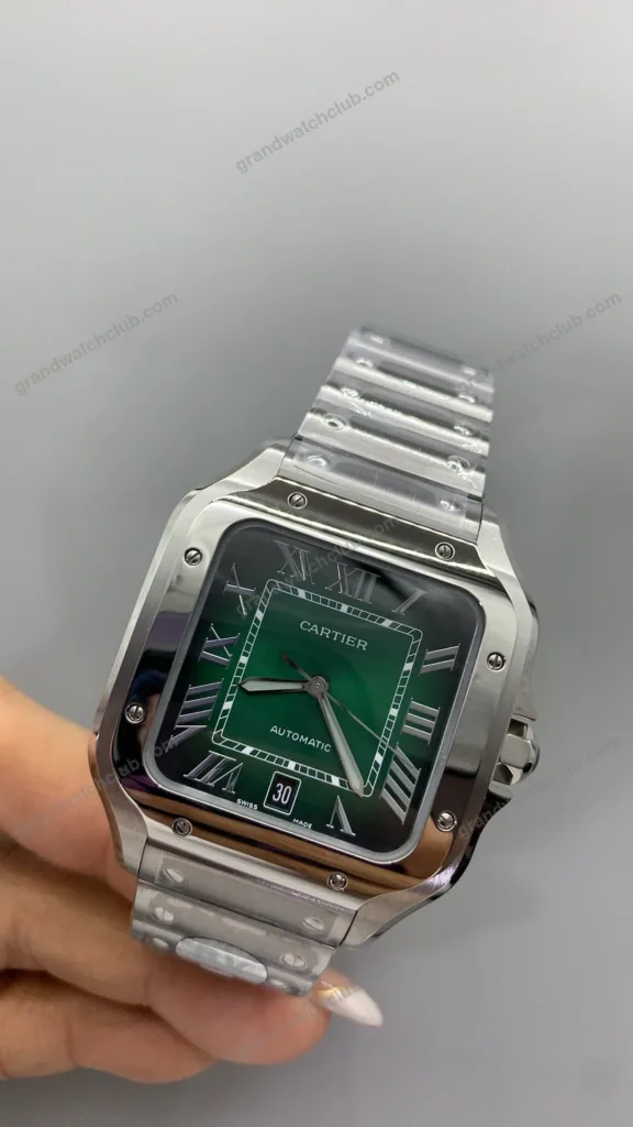 Super Clone Cartier Santos De Cartier Medium Green WSSA0061 35.5mm – Swiss SuperClone