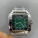Super Clone Cartier Santos De Cartier Medium Green WSSA0061 35.5mm – Swiss SuperClone