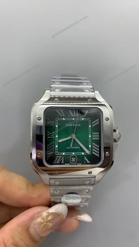 Super Clone Cartier Santos De Cartier Medium Green WSSA0061 35.5mm – Swiss SuperClone