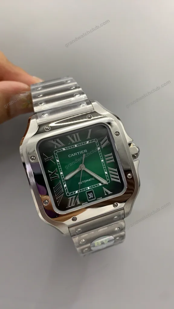 Super Clone Cartier Santos De Cartier Medium Green WSSA0061 35.5mm – Swiss SuperClone
