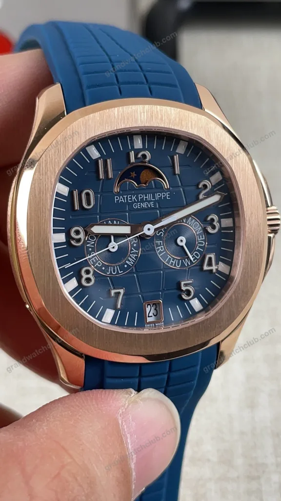 Super Clone Patek Philippe Aquanaut 5261R Moonphase Blue Rose 40mm – Swiss SuperClone