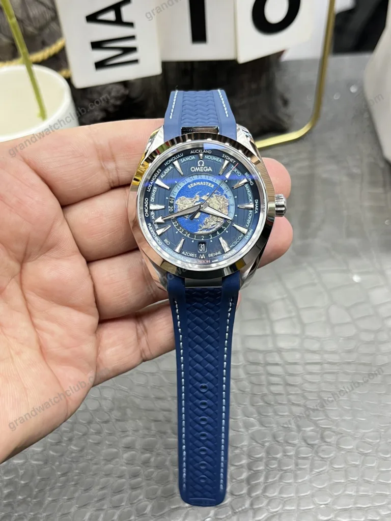 Super Clone Omega Seamaster Aqua Terra Worldtimer 43mm Blue Dial – Swiss SuperClone