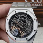 Super Clone Audemars Piguet Royal Oak 15407ST.OO 41mm Skeleton Dial Steel V3 Base – Swiss SuperClone
