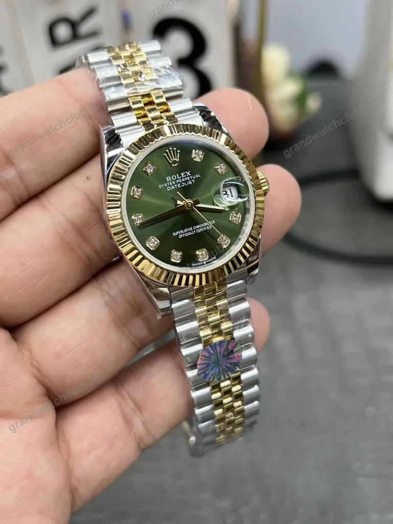 Super Clone Rolex Datejust Olive Green Diamond Dial 278273-0030 31 mm – Swiss SuperClone