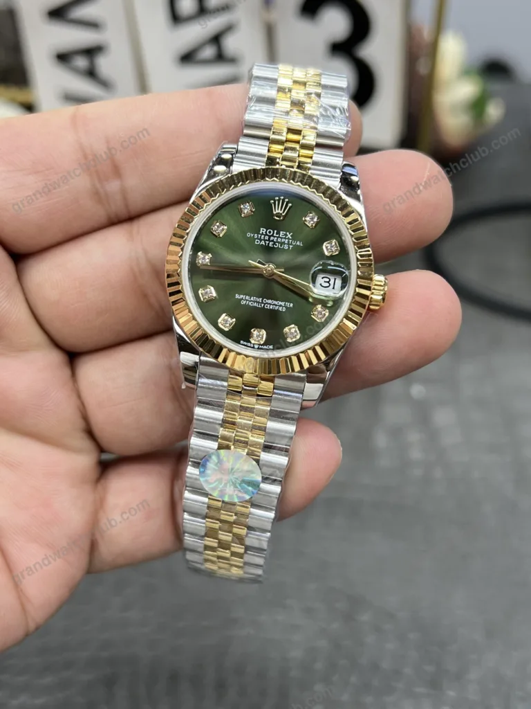Super Clone Rolex Datejust Olive Green Diamond Dial 278273-0030 31 mm – Swiss SuperClone