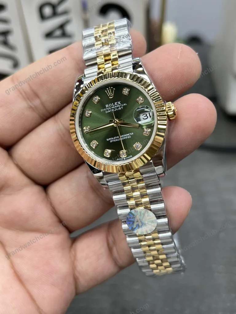 Super Clone Rolex Datejust Olive Green Diamond Dial 278273-0030 31 mm – Swiss SuperClone
