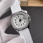 Super Clone Patek Philippe Aquanaut 5067A-025 35.6mm White Dial Diamond Bezel Moissanite Steel – CustomizeVersion – Swiss SuperClone