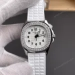 Super Clone Patek Philippe Aquanaut 5067A-025 35.6mm White Dial Diamond Bezel Moissanite Steel – CustomizeVersion – Swiss SuperClone