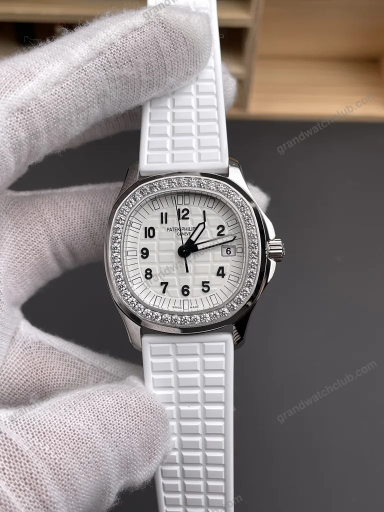 Super Clone Patek Philippe Aquanaut 5067A-025 35.6mm White Dial Diamond Bezel Moissanite Steel – CustomizeVersion – Swiss SuperClone