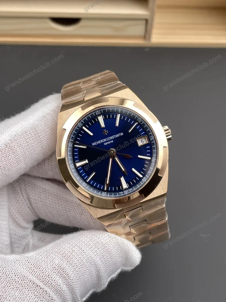 Super Clone Vacheron Constantin Overseas Rose Gold 4500V/110R-B705 41mm Blue Dial