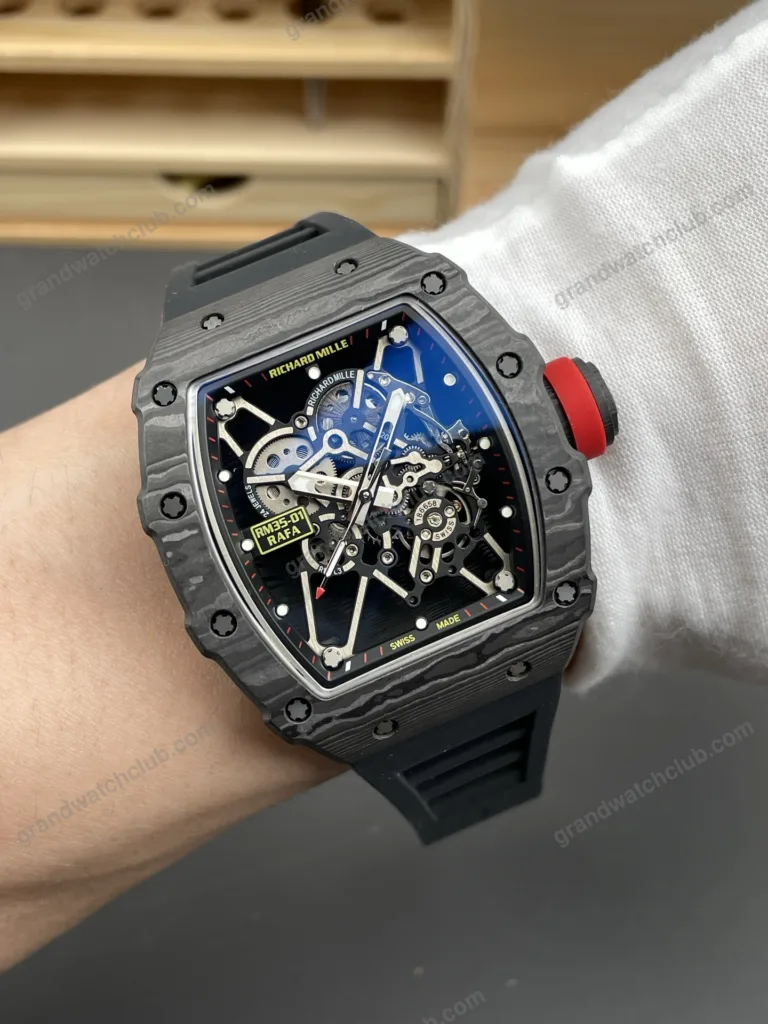 Super Clone Richard Mille RM 35-01 Richard Mille Rafa Cacbon NTPT Full Black 42mm