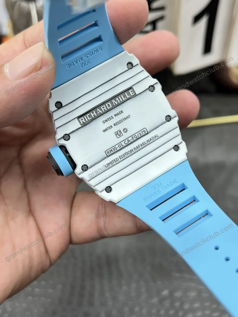 Super Clone Richard Mille RM 35-01 Richard Mille Rafa Cacbon NTPT Blue Strap 42mm