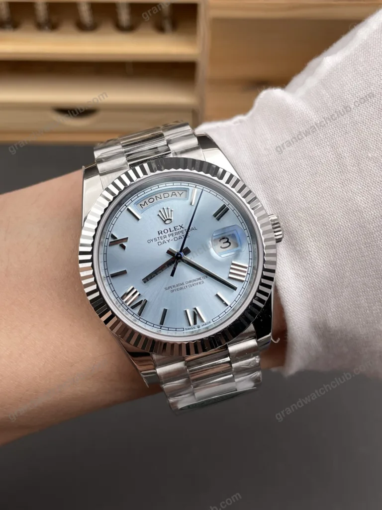 Super Clone Rolex Day-Date Ice Blue Dial 228236-0012 40 mm – Swiss SuperClone