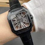 Super Clone Cartier Santos Large Skeleton Black 39mm – Swiss SuperClone