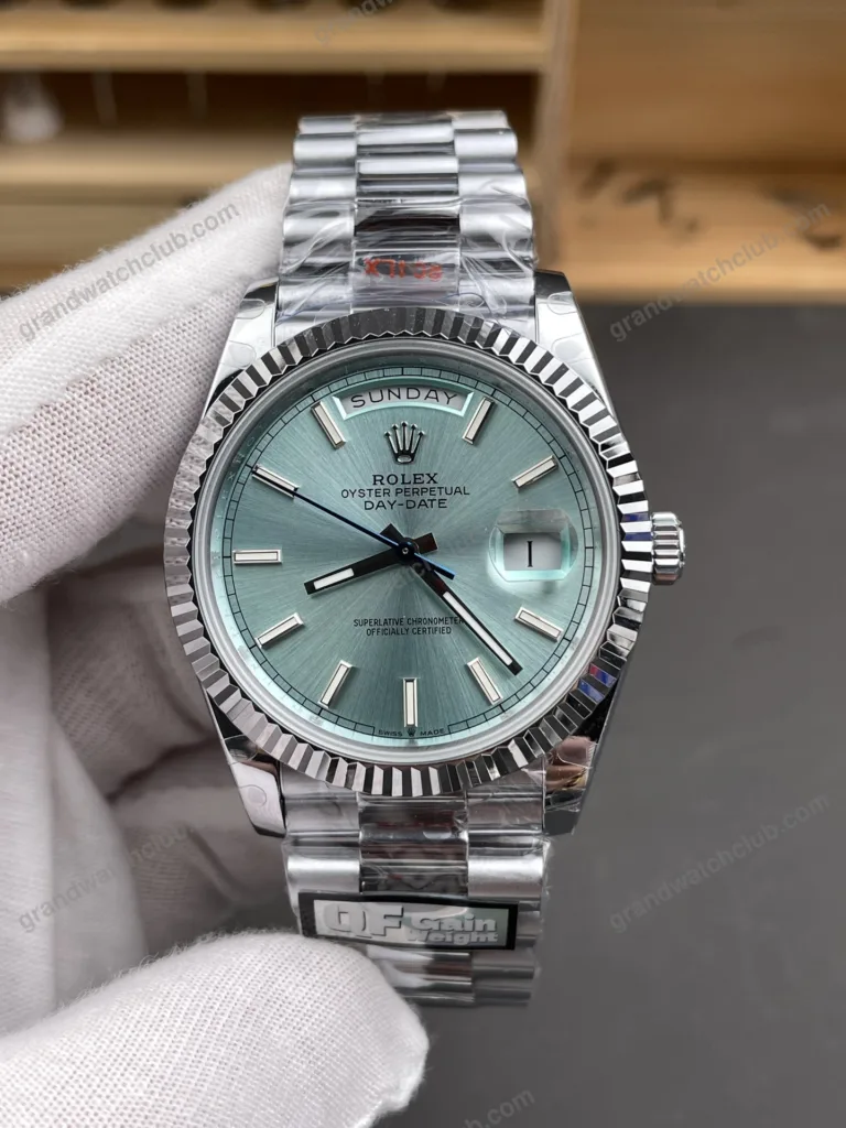 Super Clone Rolex Day-Date Ice blue Dial 228236 40 mm – Swiss SuperClone