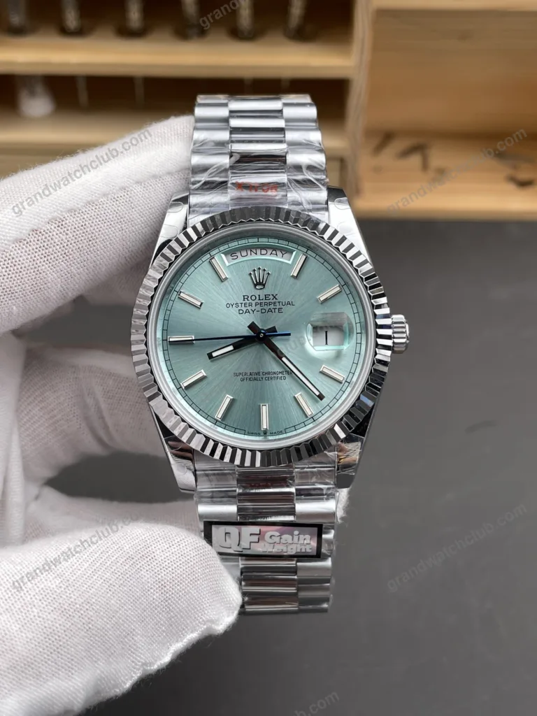 Super Clone Rolex Day-Date Ice blue Dial 228236 40 mm – Swiss SuperClone