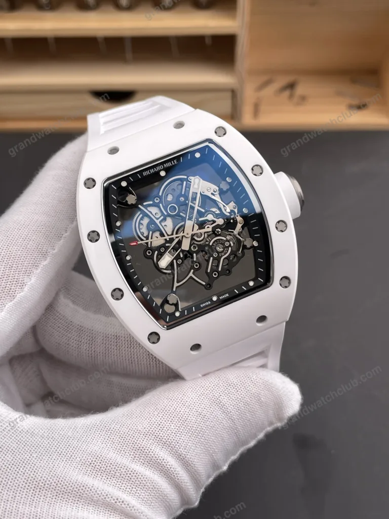 Super Clone Richard Mille RM 55 Richard Mille Manual Winding Bubba Watson 42mm White