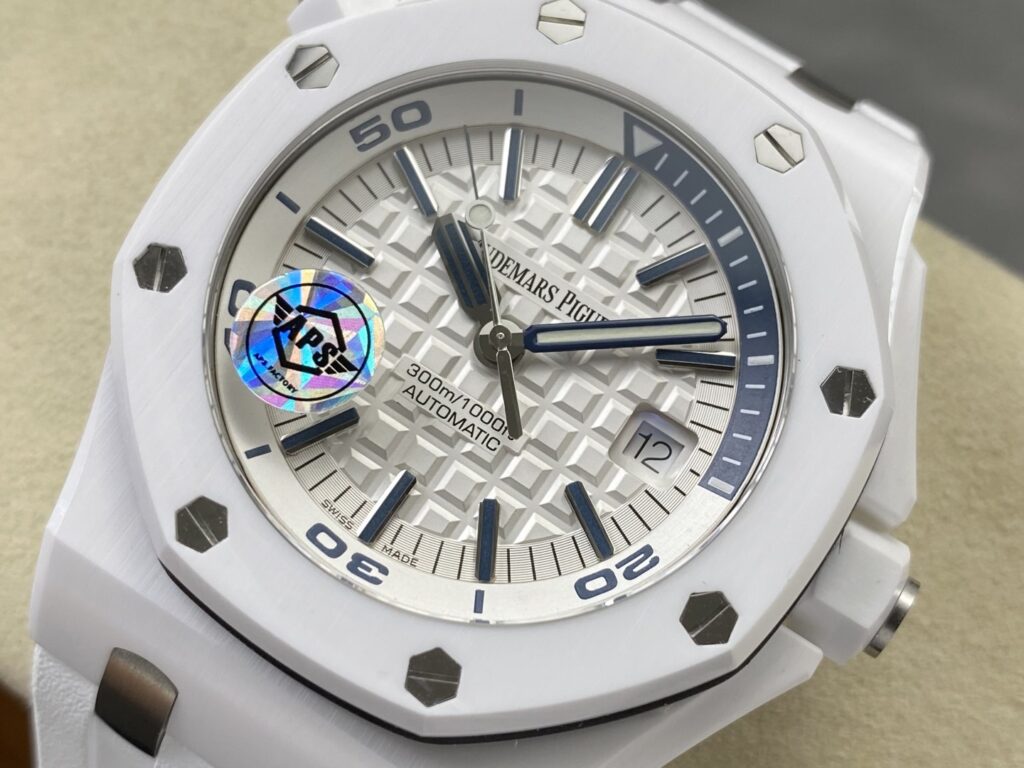 Super Clone Audemars Piguet Royal Oak Offshore Diver 15707CE 42mm White Dial Ceramic