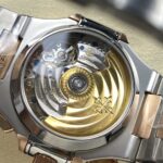 Super Clone Patek Philippe Nautilus Chronograph 5980/1AR-001 40.5mm Blue Dial Rose Gold Demi — side profile