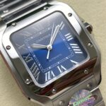 Super Clone Cartier Santos De Cartier Medium Blue WSSA0063 35.5mm – — view 12