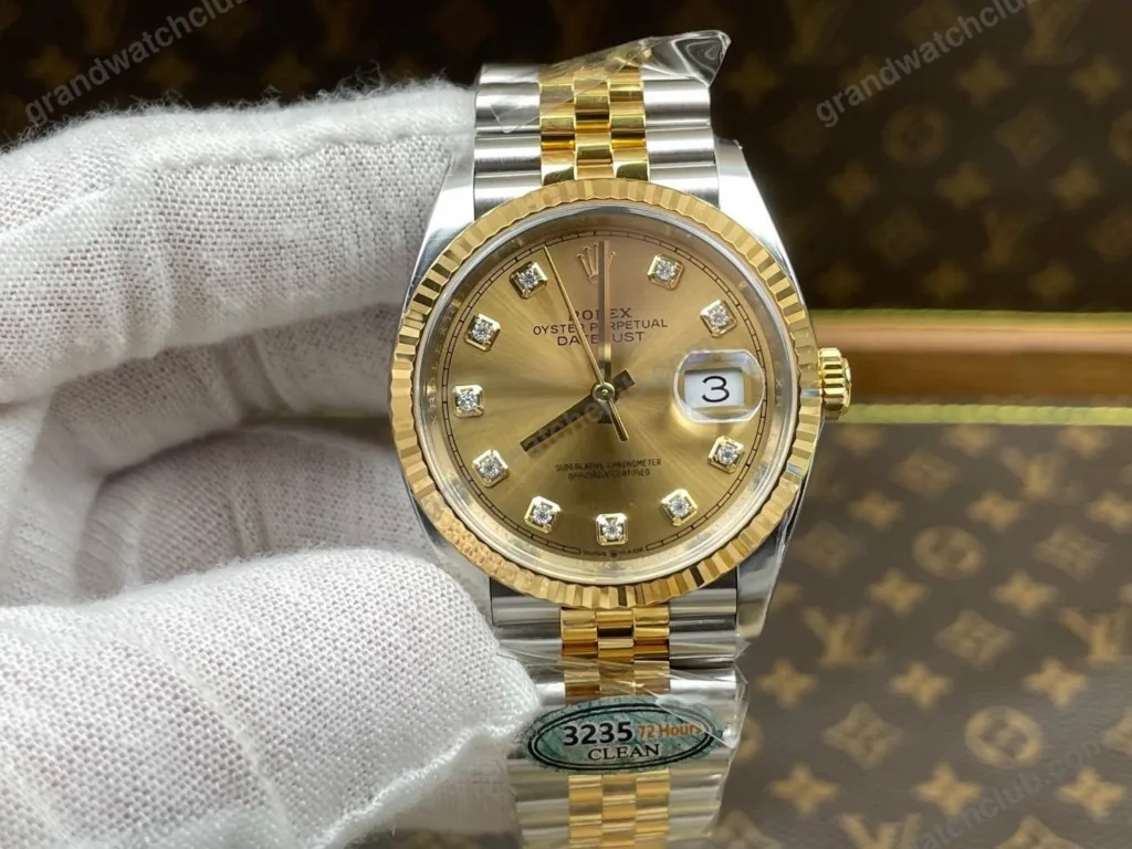 Super Clone Rolex Datejust Champagne Diamond Dial 126333-0012 41 mm – Swiss SuperClone