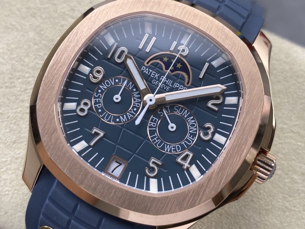 Super Clone Patek Philippe Aquanaut 5261R Moonphase Blue Rose 40mm – Swiss SuperClone