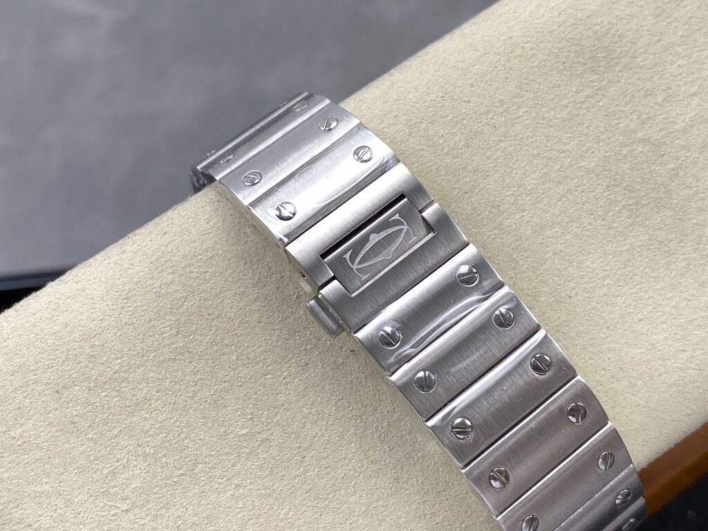 Super Clone Cartier Santos De Cartier Ceramic CRWSSA0037 39.8mm Miyota.9015 — clasp and links