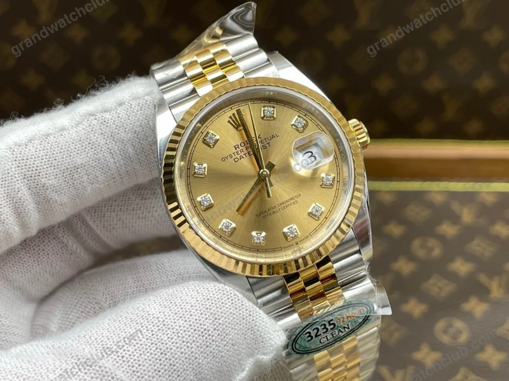 Super Clone Rolex Datejust Champagne Diamond Dial 126333-0012 41 mm – Swiss SuperClone