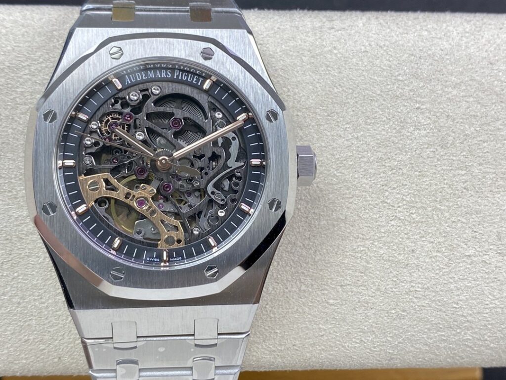 Super Clone Audemars Piguet Royal Oak 15407ST.OO 41mm Skeleton Dial Steel V3 Base — dial close-up