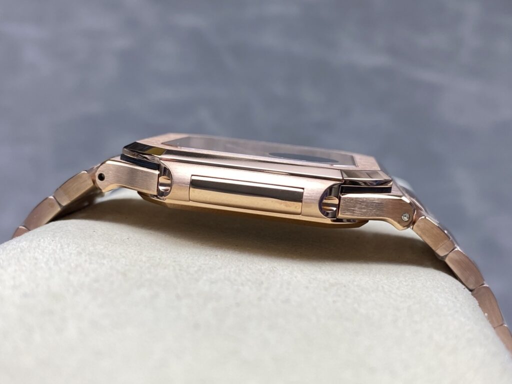 Super Clone Patek Philippe Cubitus 5821/1AR-001 45mm Chocolate Dial Rose Gold — case and bezel