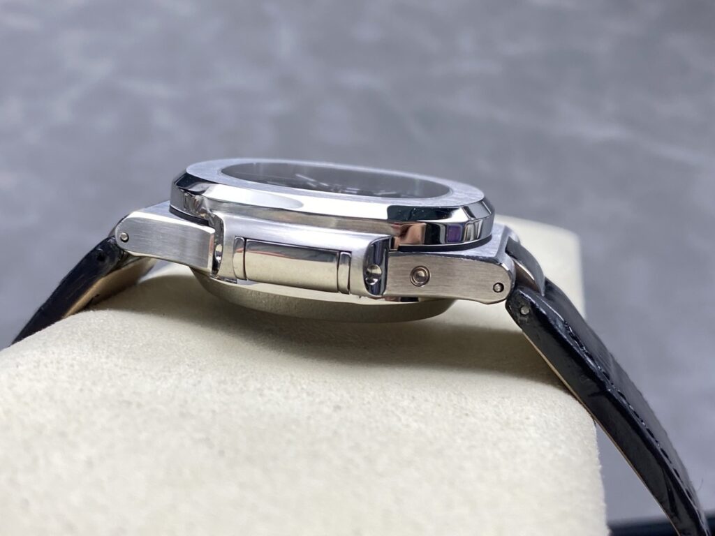 Super Clone Patek Philippe Nautilus Chronograph 5980/1A-014 40.5mm Black Dial with Leather Strap – Swiss SuperClone