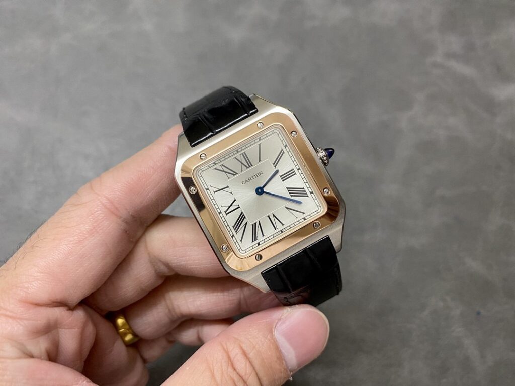 Super Clone Cartier Santos-Dumont 43.5mm W2SA0011 43.5mm x 31.4mm Demi Rose Gold — view 9