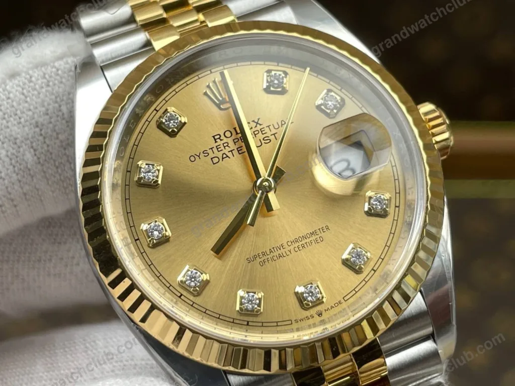 Super Clone Rolex Datejust Champagne Diamond Dial 126333-0012 41 mm – Swiss SuperClone