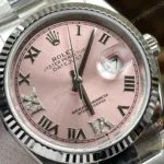 Super Clone Rolex Datejust Pink Roman Dial 126234-0032 36 mm – Swiss SuperClone