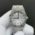 Super Clone Audemars Piguet Royal Oak Frosted Gold 41mm Silver Dial Steel