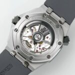 Super Clone Audemars Piguet Royal Oak Offshore Diver 15720ST 42mm Stainless Steel Grey Dial — on leather display